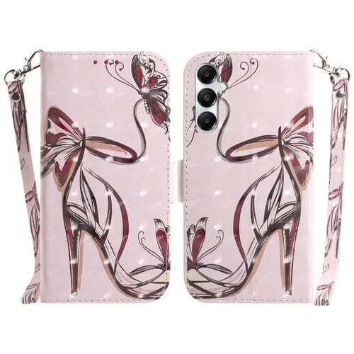 Funda de Cuero Samsung Galaxy A05S con Tapa Horizontal y Diseño 3D Mariposa