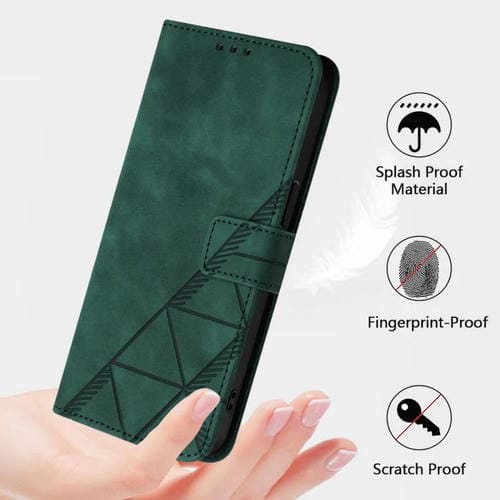 Funda de cuero con relieve 3D para Tecno Pop 10 (Verde oscuro)