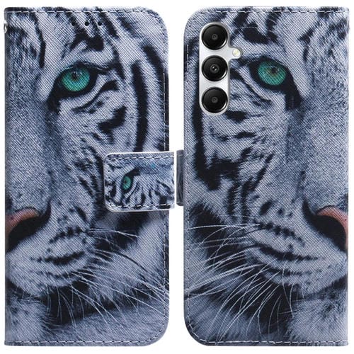 Funda de Cuero para Samsung Galaxy A05S con Tapa y Dibujo Coloreado (Tigre)
