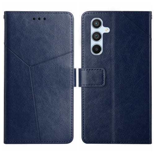 Funda de Teléfono Samsung Galaxy A55 5G Cuero con Tapa Patrón en Forma de y (Azul)