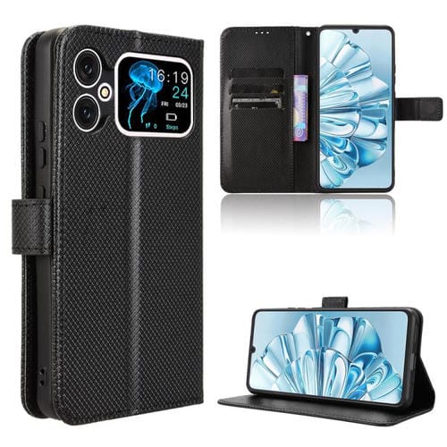 Funda de Cuero con Textura de Diamante para Cubot A20 (Negra)