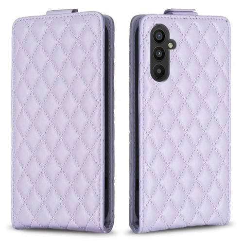 Funda para Samsung Galaxy A24 4G Diamond Lattice Cuero con Tapa Vertical (Púrpura)