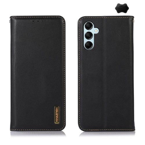 Funda para teléfono Samsung Galaxy A35 5G Khazneh Nappa Cuero de Vaca con Capa Superior (Negro)