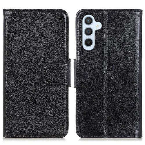 Funda para Samsung Galaxy A35 Cuero Textura de Napa (Negro)