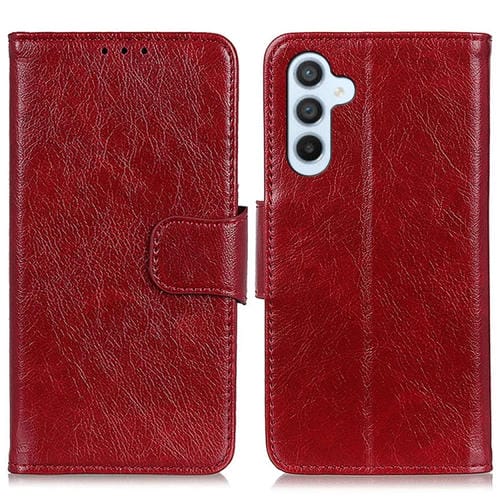 Funda para Samsung Galaxy A55 5G Cuero Textura de Napa (Rojo)