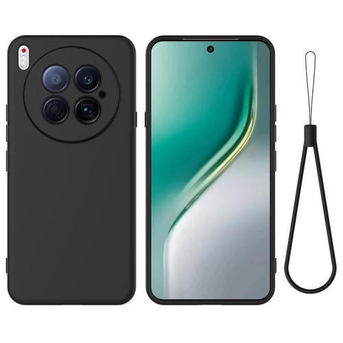 Funda de silicona líquida de color sólido para Tecno Camon 40 Premier 5G, a prueba de caídas y cobertura total (negra)