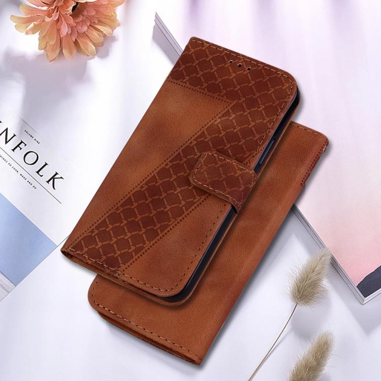 Funda de cuero con relieve de siete formas para Tecno Camon 40 Pro 4G (marrón)