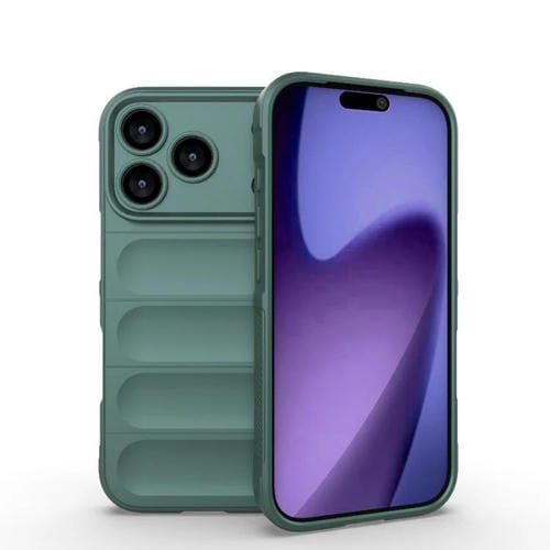 Funda de TPU + franela Magic Shield para iPhone 17 Pro (verde oscuro)
