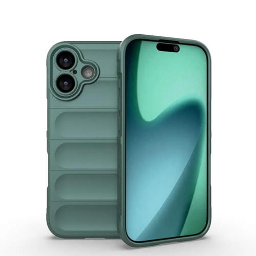 Funda de TPU + franela Magic Shield para iPhone 17 (verde oscuro)