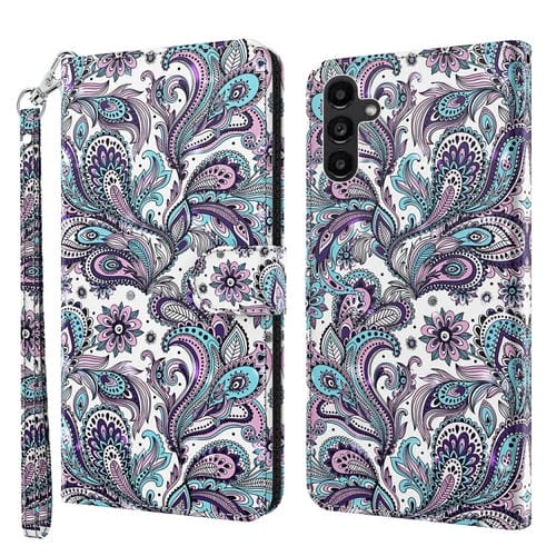 Funda de Cuero para Samsung Galaxy A15 con Tapa y Patrón de Pintura 3D (Remolino)
