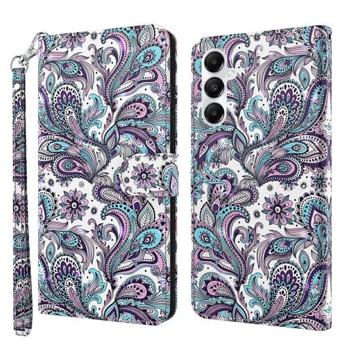 Funda de Teléfono Samsung Galaxy A35 5G Cuero con Tapa Patrón de Pintura 3D (Remolino)