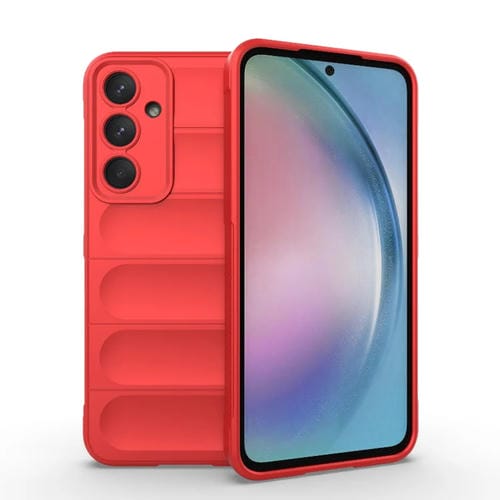 Funda para Teléfono Samsung Galaxy A55 5G Magic Shield TPU y Franela (Rojo)