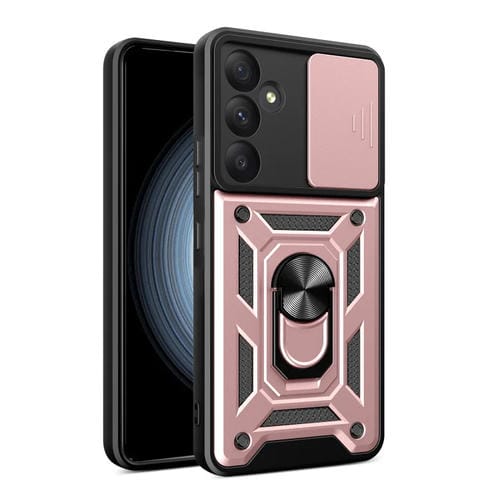 Funda para Teléfono Samsung Galaxy A35 5G Cubierta de Cámara Deslizante TPU + PC (Oro Rosa)