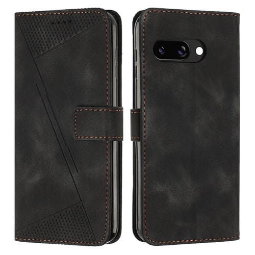 Funda de Cuero Dream Triangle para Google Pixel 9A con Cordón Largo (Negro)