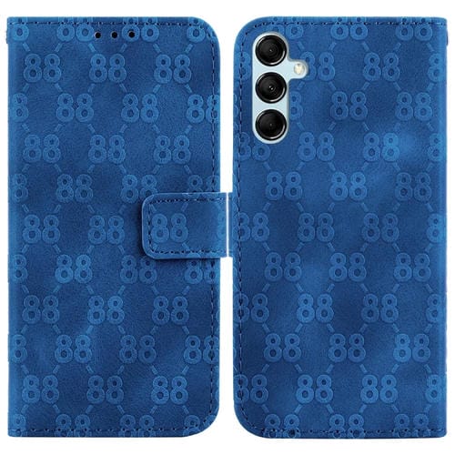 Funda para Teléfono Samsung Galaxy A15 Cuero En Relieve Doble Forma de 8 (Azul)