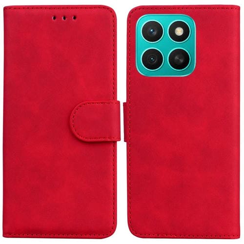 Funda de Cuero con Tapa para Honor X8C 4G (Rojo) Tacto Suave