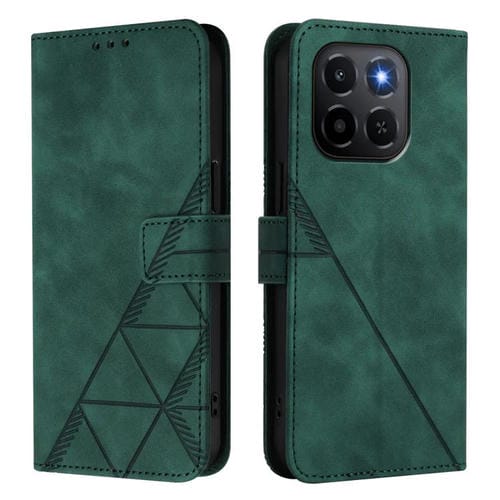 Funda de cuero con relieve 3D para Honor X6c 4G (Verde oscuro)