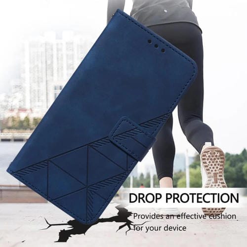 Funda de cuero con relieve 3D para Honor X6c 4G (azul)