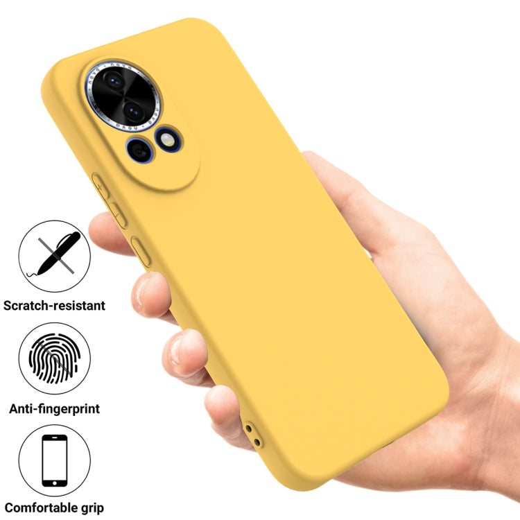 Funda Protectora Silicona Líquida Huawei Nova 12 Cobertura Total (Amarillo)