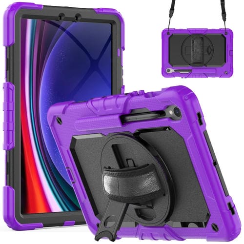 Funda para Tablet Samsung Galaxy Tab S9/S9 FE Silicona y PC (Morado y Negro)