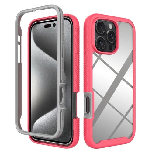 Funda para iPhone 16 Pro Max TPU Transparente con Diseño Cielo Estrellado a Prueba de Golpes (Rosa)