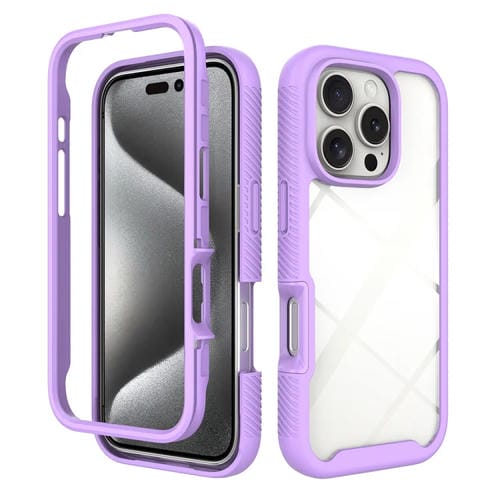 Funda para iPhone 16 Pro Starry Sky TPU Transparente a Prueba de Golpes (Púrpura)