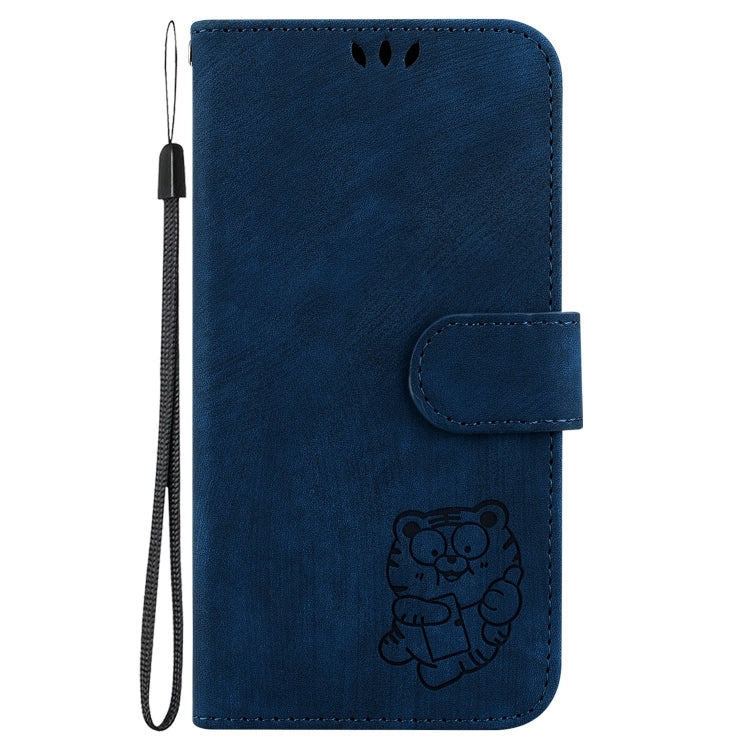 Funda para Huawei Nova 5T Honor 20 de Cuero con Relieve Little Tiger (Azul Oscuro)