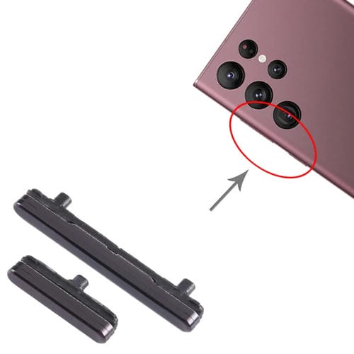 Botón de Encendido y Volumen Samsung Galaxy S22 Ultra 5G SM-S908 (Negro) - (10 Piezas)