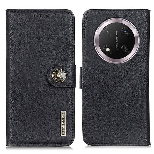 Funda de Cuero Khazneh con Tapa Horizontal y Textura Piel de Vaca para Honor X9C (Negro)