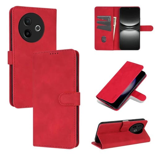 Funda de Piel con Tapa Azns con Textura de Becerro para Vivo Y300I 5G / Y39 5G (Rojo)