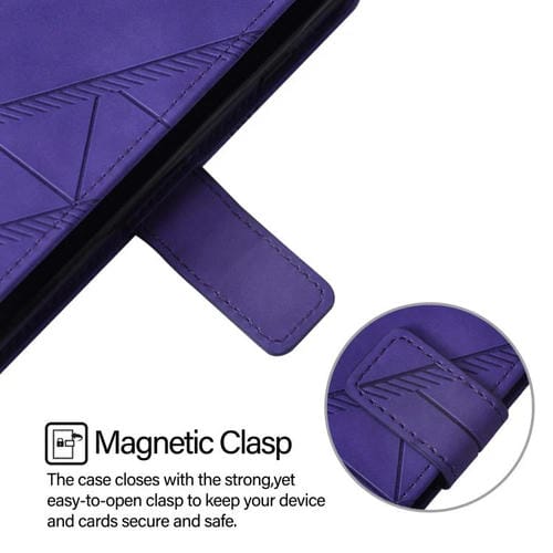 Funda de cuero con relieve 3D para Motorola Moto G15 Power (morado)