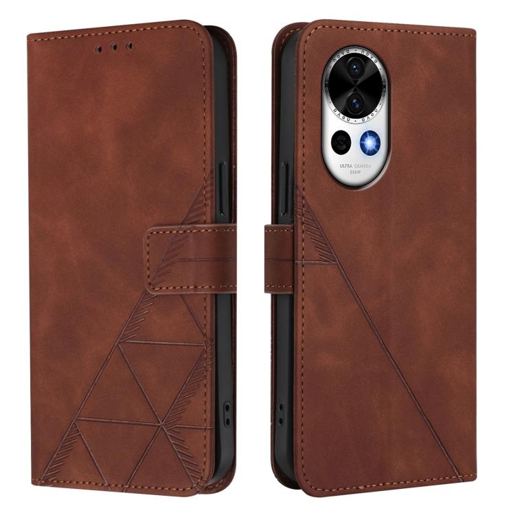 Funda de Cuero con Tapa y Relieve 3D para Huawei Nova 13/Nova 12 (Marrón)