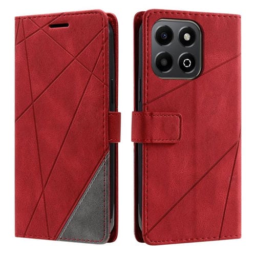 Funda de Cuero con Textura Inteligente para Honor 200 (Roja)