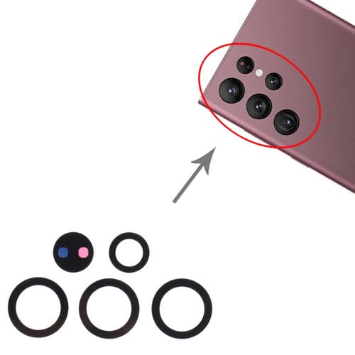 Objectif de caméra arrière Samsung Galaxy S22 Ultra 5G SM-S908B (10 pièces)