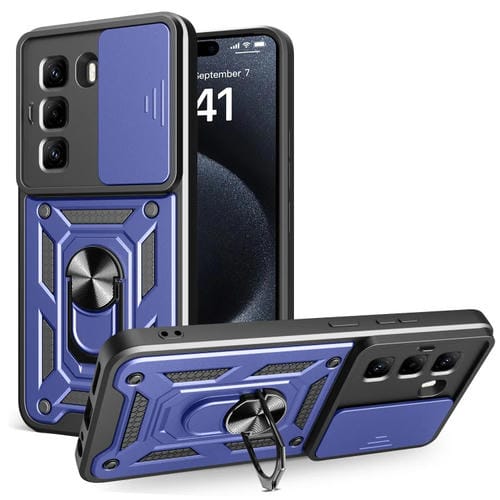Funda para Teléfono Infinix Hot 50 Pro 4G con Cámara Deslizante TPU y PC (Azul)