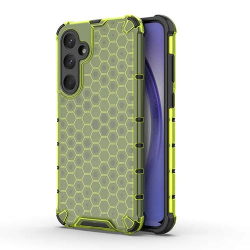 Funda Protectora Samsung Galaxy A35 5G Honeycomb PC + TPU a Prueba de Golpes (Verde)
