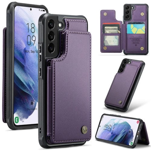 Funda para Teléfono Caseme C22 Samsung Galaxy S21 5G Antirrobo con Ranuras para Tarjetas Rfid (Púrpura)