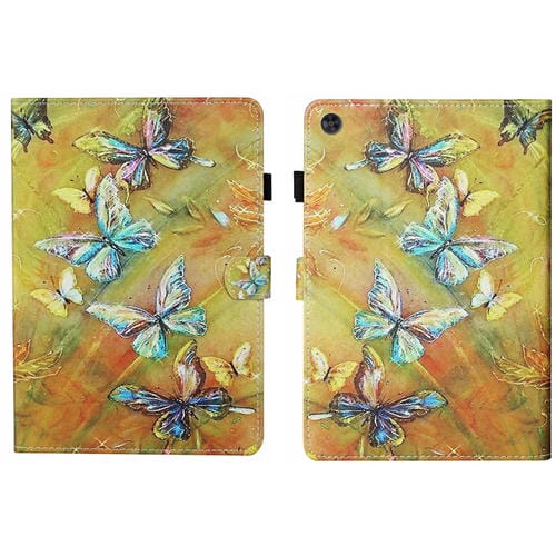 Funda para Tablet Samsung Galaxy Tab A9 Cuero Inteligente con Costuras y Dibujos (Mariposa)
