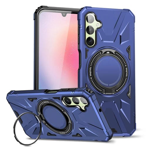 Funda para Samsung Galaxy A24 5G Magsafe Magnética a Prueba de Golpes con Soporte para Anillo (Azul Marino)