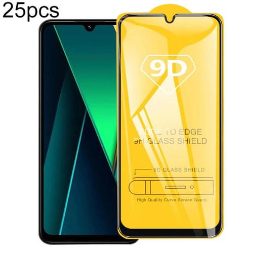 Película de vidrio templado con pegamento completo 9D para Xiaomi Poco C85 4G, 25 unidades