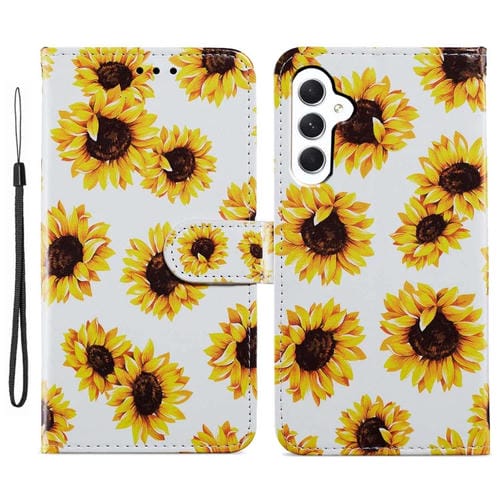 Funda para Teléfono Samsung Galaxy A05S Cuero con Tapa Horizontal Patrón Pintado (Girasol)