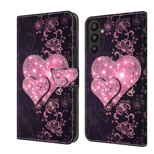 Funda Protectora de Cuero Samsung Galaxy A15 Crystal 3D a Prueba de Golpes (Lace Love)