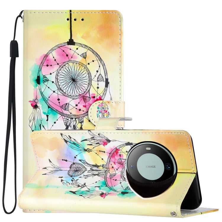 Funda de Cuero para Huawei Mate 60 Pro con Dibujo Coloreado Atrapasueños