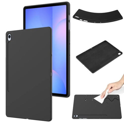 Funda de silicona líquida a prueba de golpes para Samsung Galaxy Tab S10 FE+ (negro)