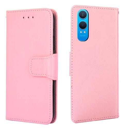 Funda de Cuero con Textura de Cristal para OnePlus Nord Ce 4 Lite 5G (Rosa)
