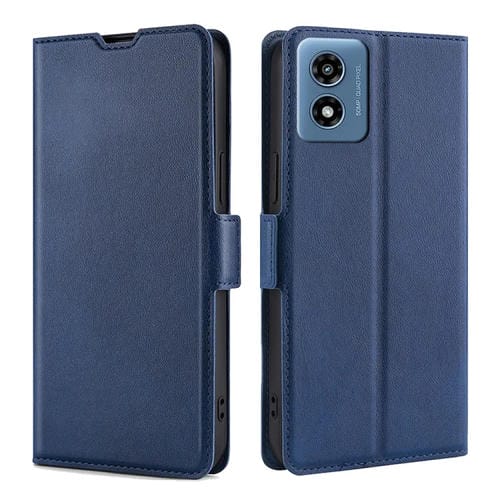 Funda de Cuero con Tapa Horizontal y Hebilla Lateral Ultrafina para Motorola Moto G 5G (2024) (Azul)