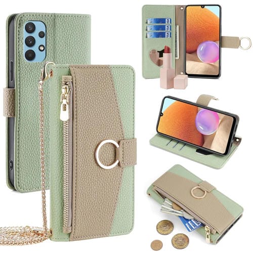 Funda de Cuero Crossbody Samsung Galaxy A32 4G Litchi Texture (Verde)