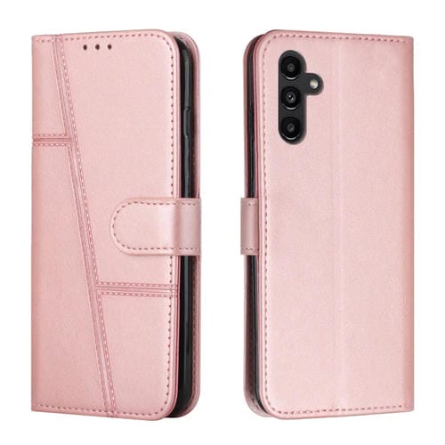 Funda para Teléfono Samsung Galaxy A15 Cuero Hebilla Textura Becerro Costura (Rosa)