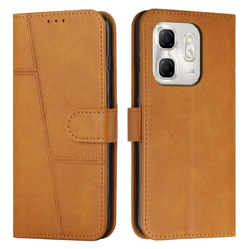 Funda de Cuero con Textura de Becerro y Hebilla para Infinix Hot 50I (Amarillo)