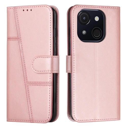 Funda de Cuero con Textura de Becerro y Hebilla para Teléfono Itel A50C (Rosa)